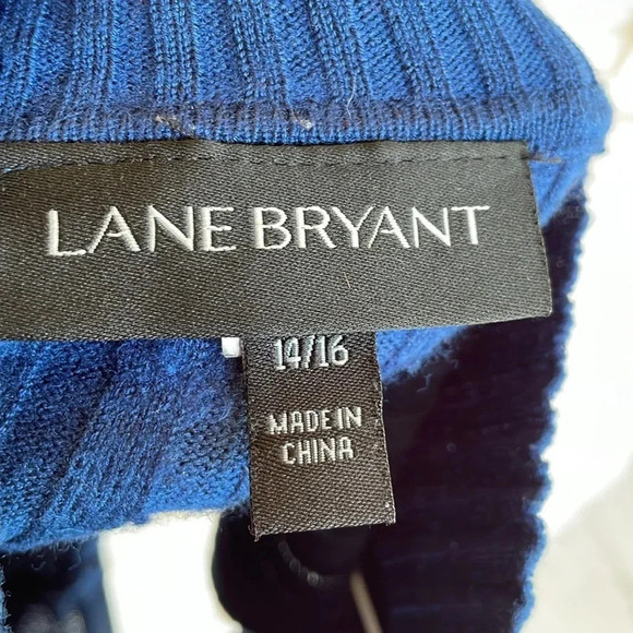 Lane Bryant Navy Ribbed Sleeveless Mock Sweater - Picture 8 of 8